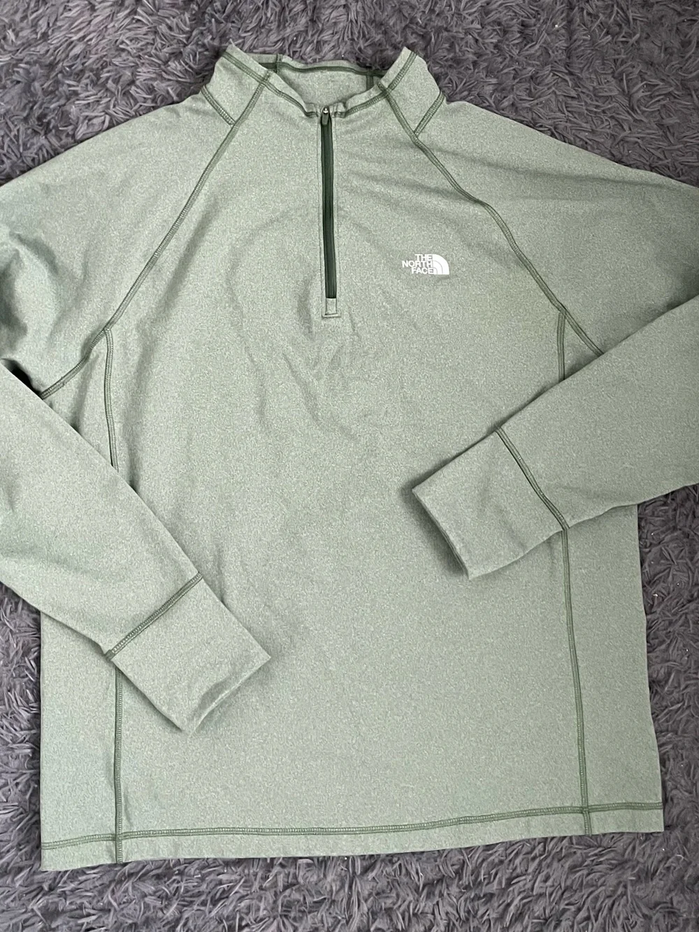 Men Size XL The North Face Long Sleeve 1/4 Zip Fleece Green